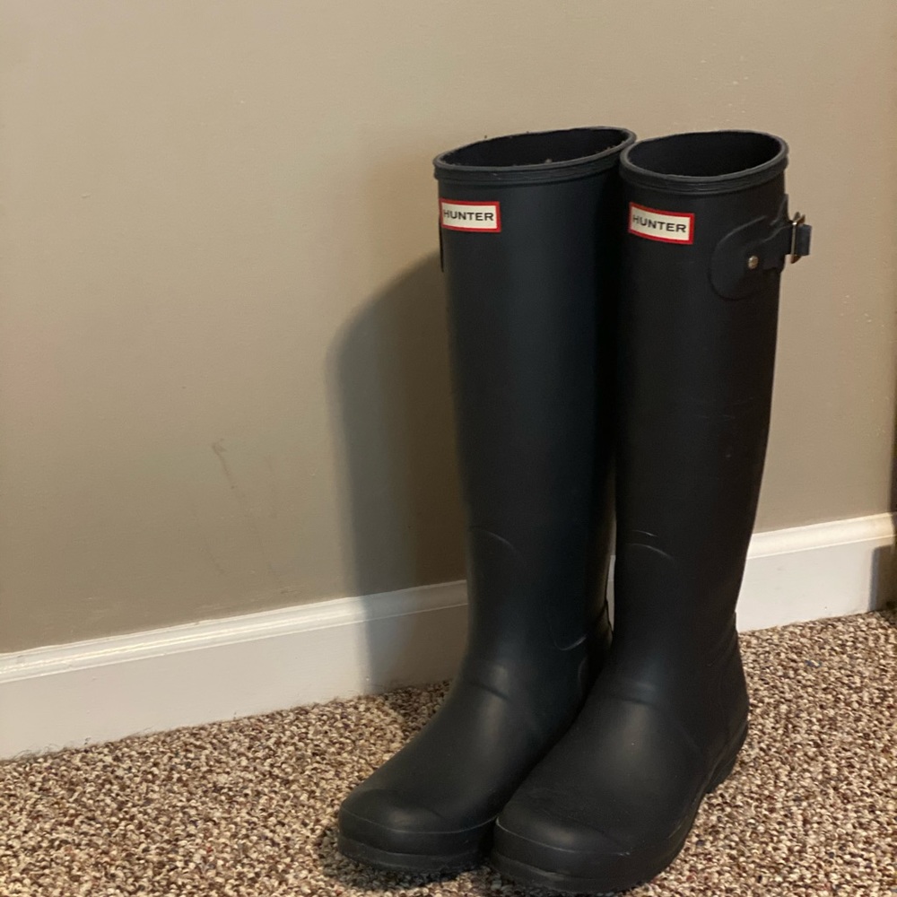 Like New Tall Hunter Rain Boots with tall socks